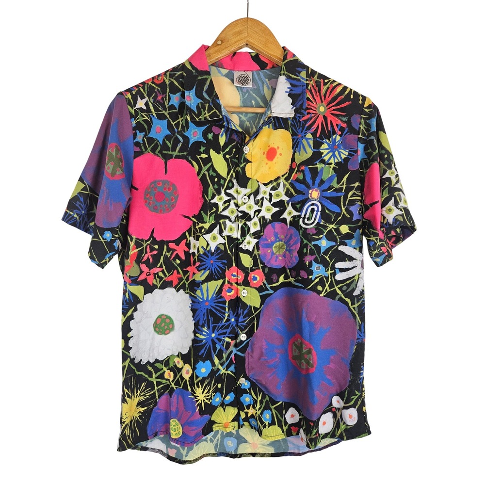 Ostroy Fiori Notturni Resort Shirt colorful boho flower, Men's M , Cycling Shirt